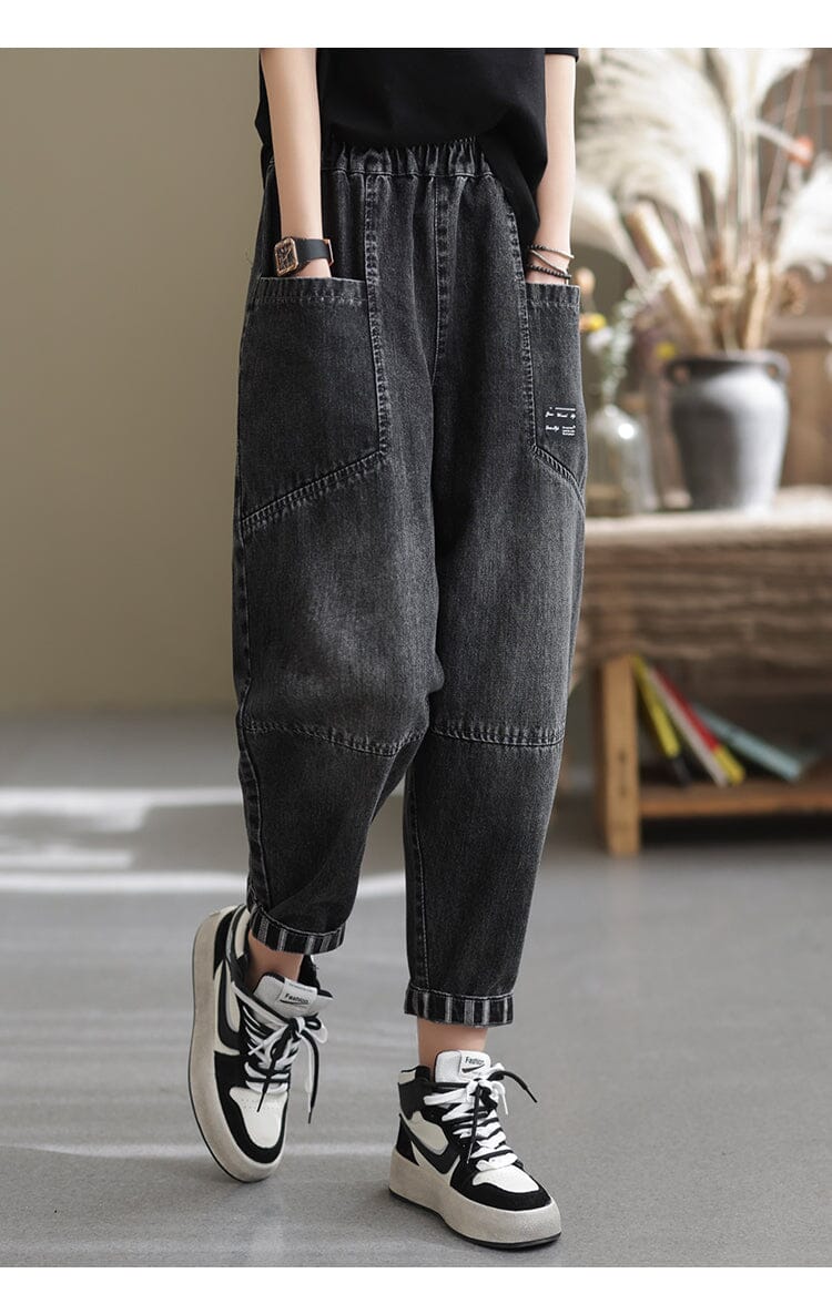 Women Spring Fashion Casual Patchwork Jeans