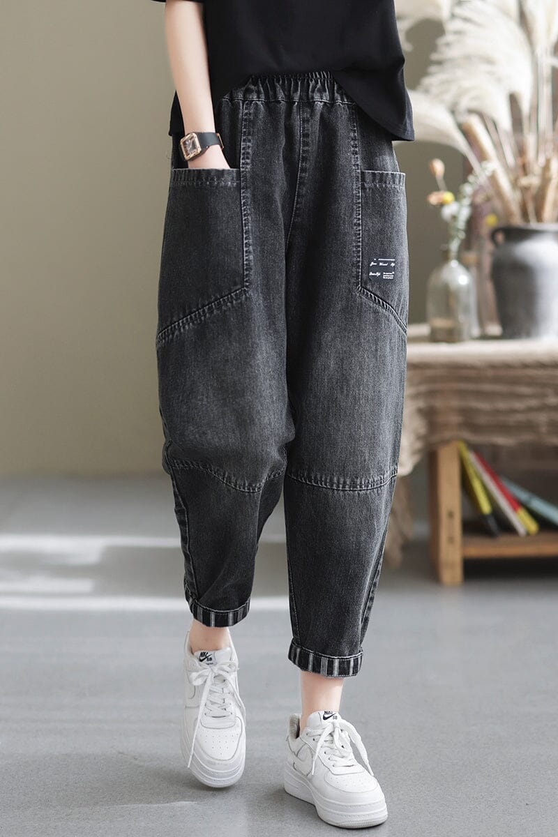 Women Spring Fashion Casual Patchwork Jeans