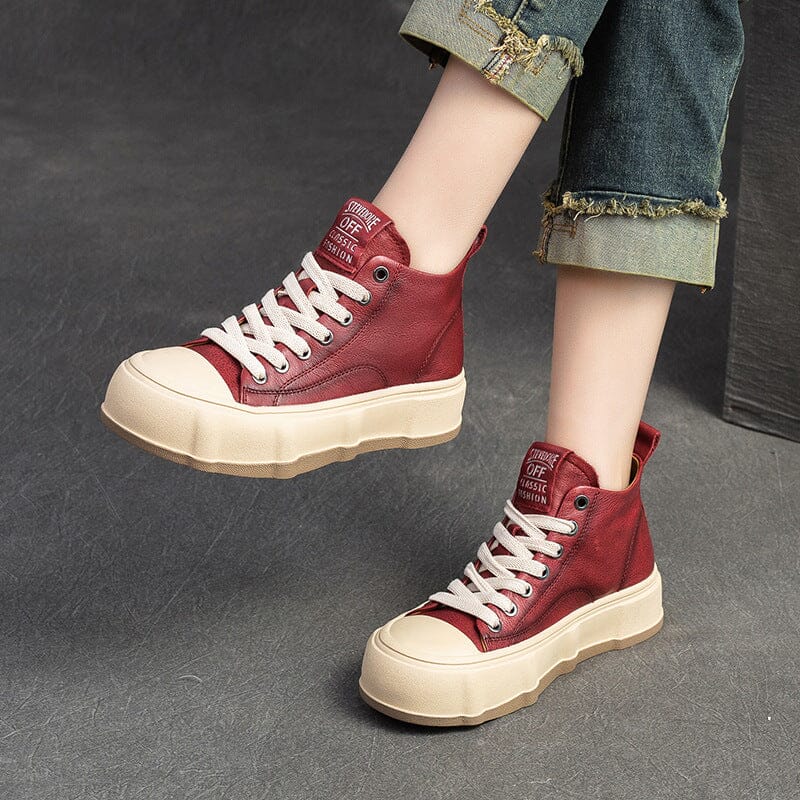 Women Spring Fashion Leather Casual Ankle Boots Jan 2024 New Arrival 