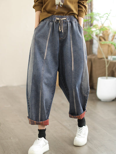 Women Spring Fashion Loose Casual Jeans Jan 2024 New Arrival Blue M 