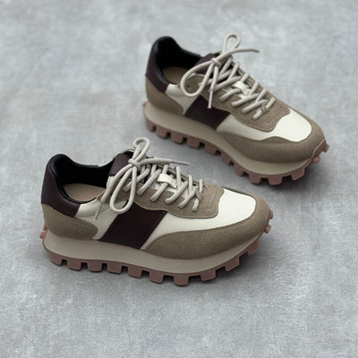 Women Spring Leather Patchwork Casual Shoes