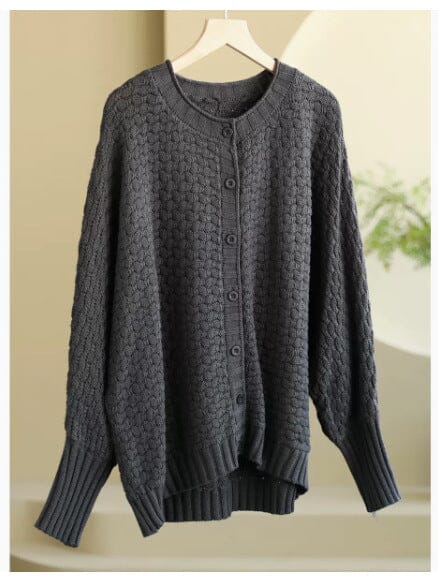 Women Spring Minimalist Casual Cotton Knitted Cardigan