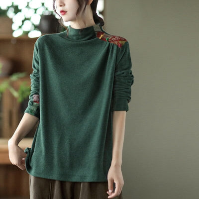 Women Spring Retro Long Sleeve Blouse