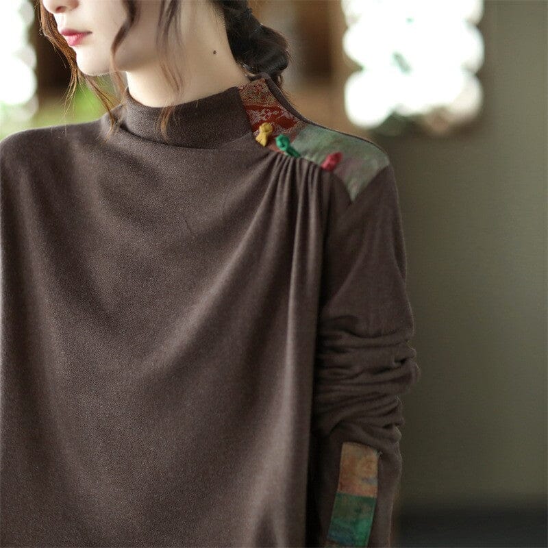 Women Spring Retro Long Sleeve Blouse