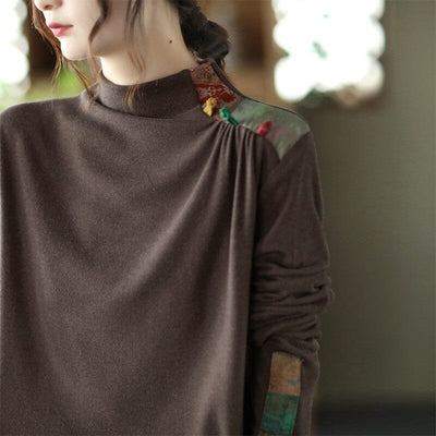 Women Spring Retro Long Sleeve Blouse