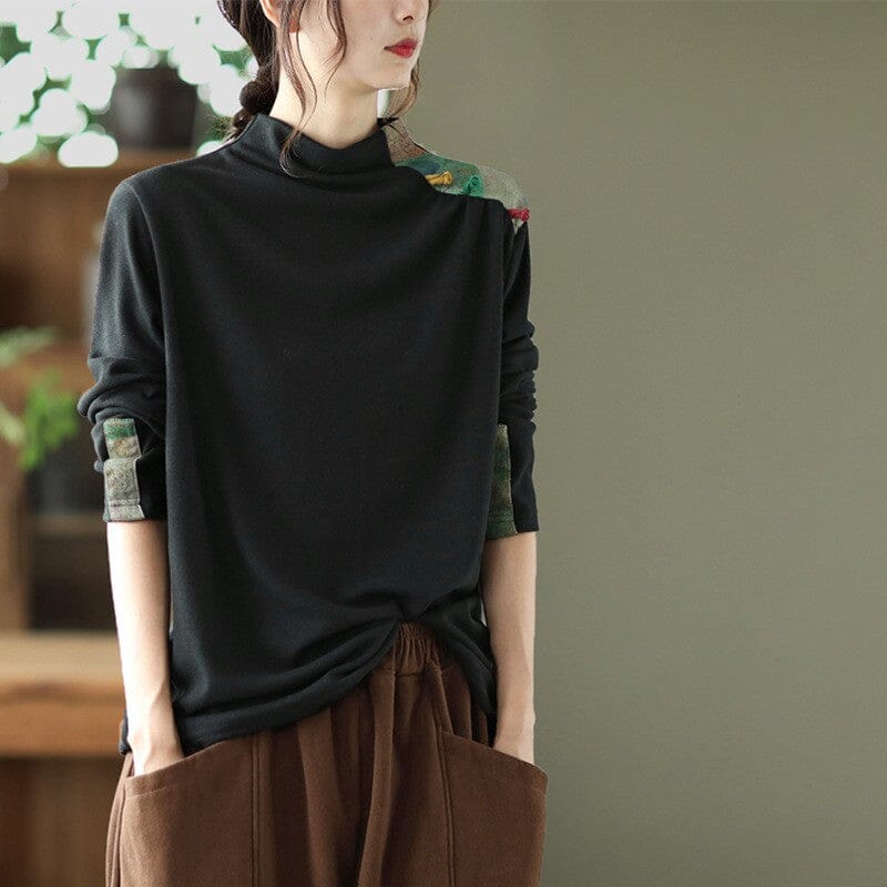 Women Spring Retro Long Sleeve Blouse