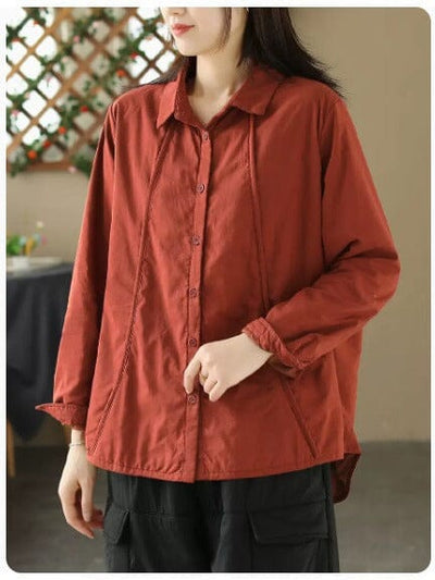 Women Winter Casual Cotton Quilted Blouse Jan 2024 New Arrival 