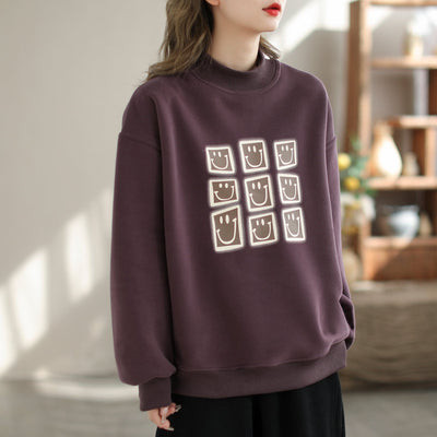 Women Winter Casual Print Furred Sweater