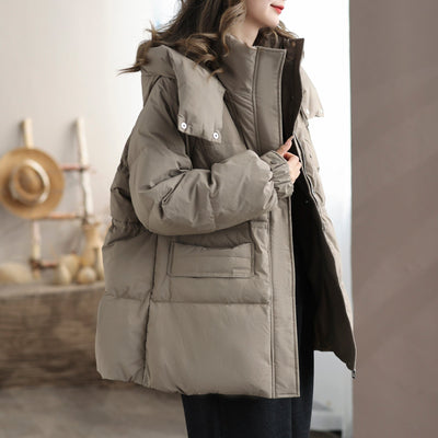 Women Winter Casual Warm Hooded Down Coat