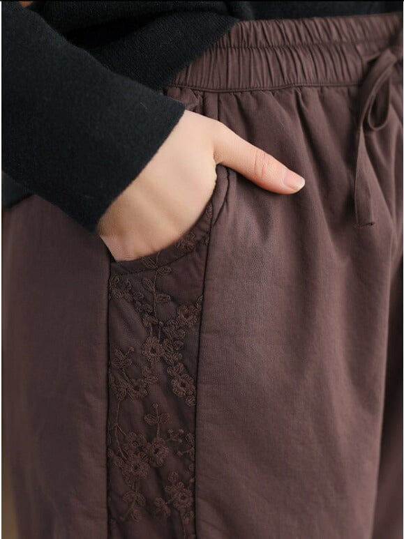 Women Winter Cotton Lace Patchwork Quilted Pants