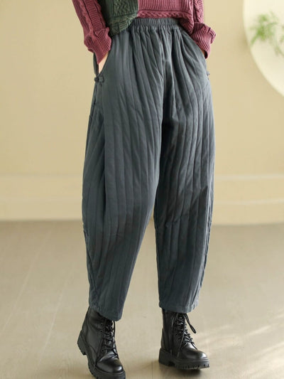 Women Winter Loose Casual Cotton Quilted Pants