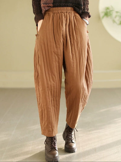 Women Winter Loose Casual Cotton Quilted Pants