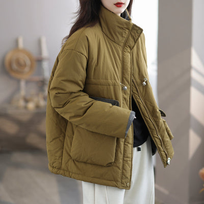 Women Winter Minimalist Casual Quilted Coat