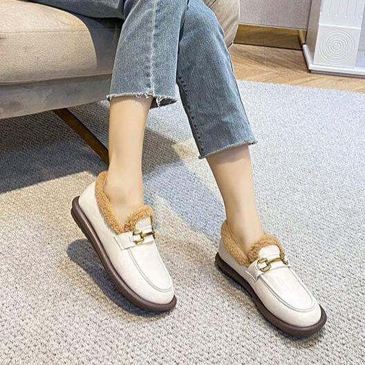 Women Winter Minimalist Furred Casual Loafers