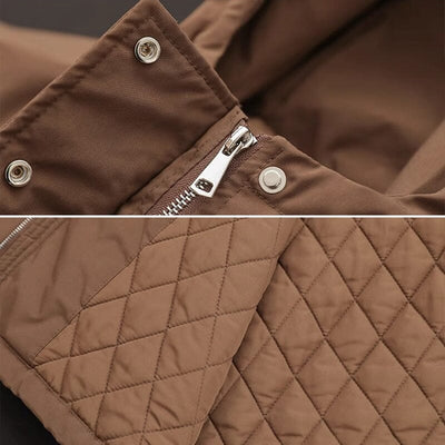 Women Winter Minimalist Quilted Casual Hooded Coat