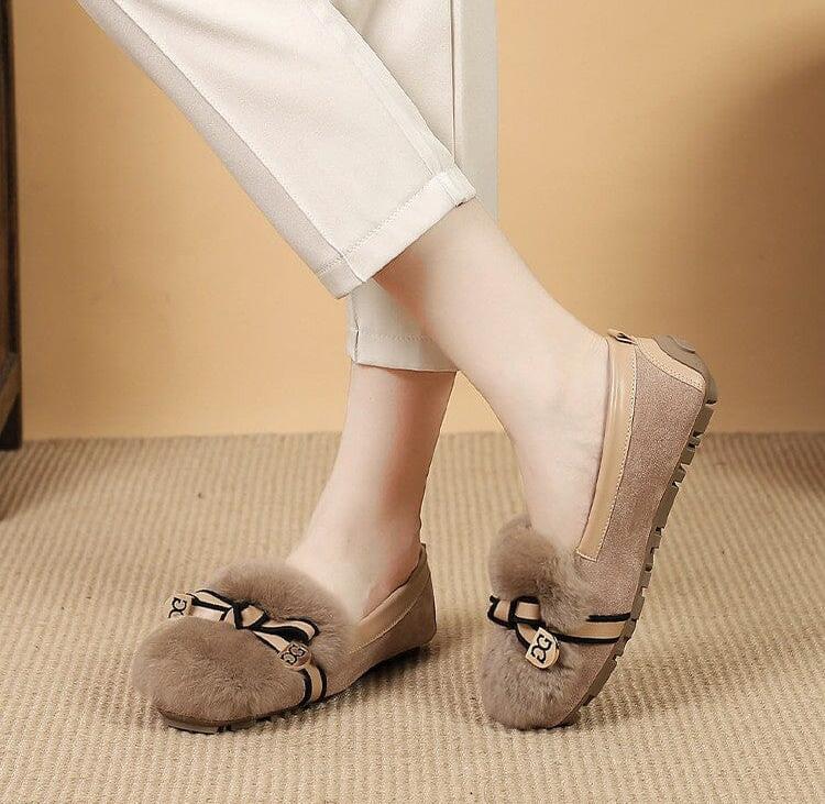 Women Winter Soft Furred Flat Causal Shoes