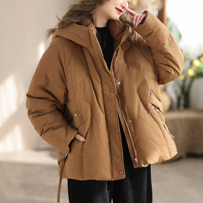 Women Winter Stylish Casual Hooded Down Coat