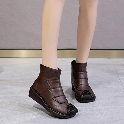 2020 Autumn And Winter New Casual Stitched Leather Ankle Boots September 2020 new arrival 