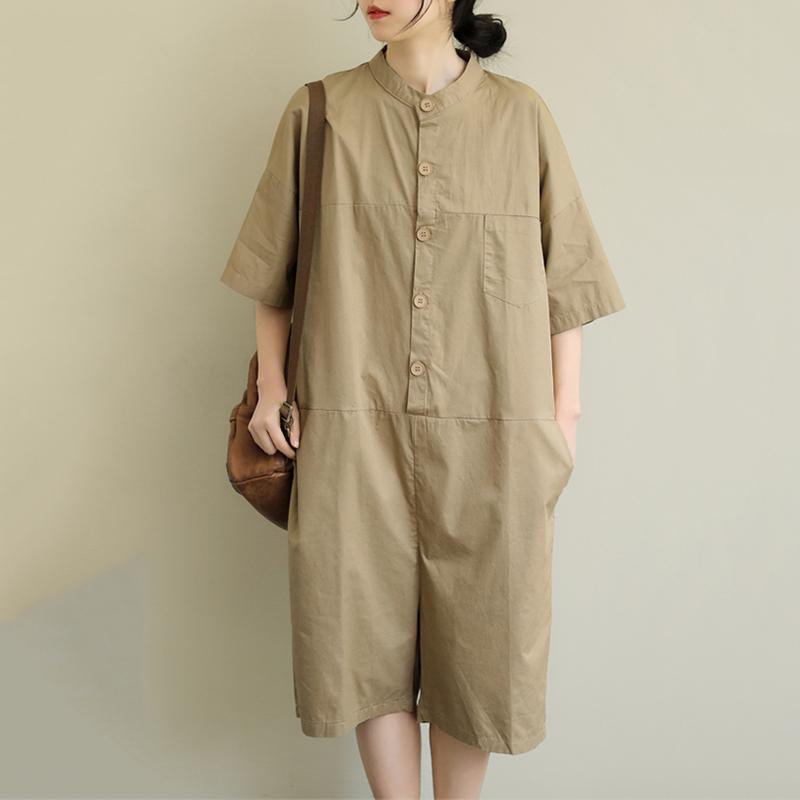 Artistic loose casual large Size Cropped Thin Jumpsuit April 2020-New Arrival 