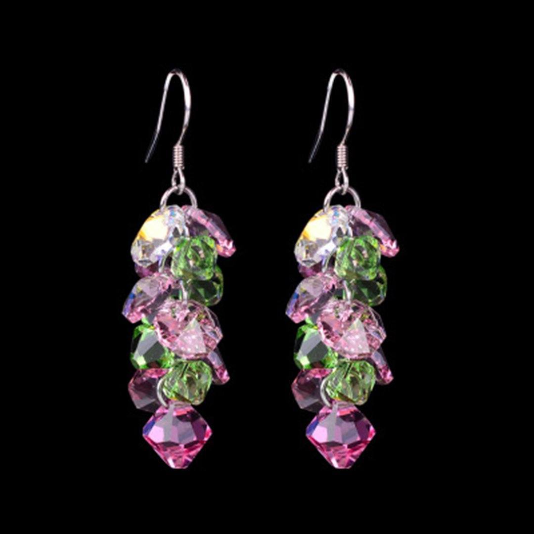 Austrian Crystal 925 Sterling Silver Earrings For Women ACCESSORIES Strawberry 