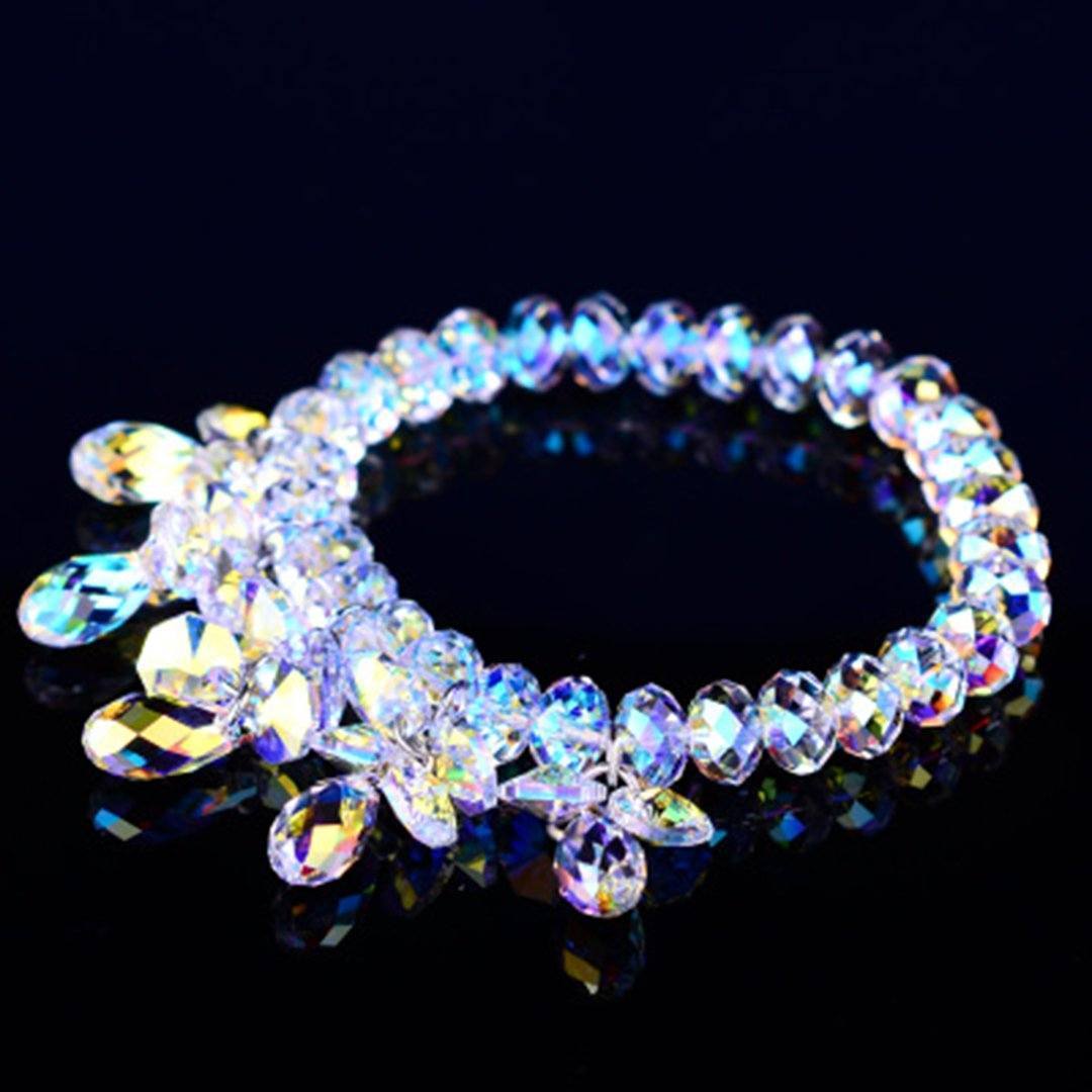 Austrian Crystal Jewelry Bride Wedding Luxury Necklace Bracelet Earrings 3-Pieces
