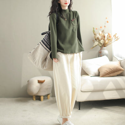 Autumn Casual Fashion Solid Cotton Loose Pants Oct 2023 New Arrival 