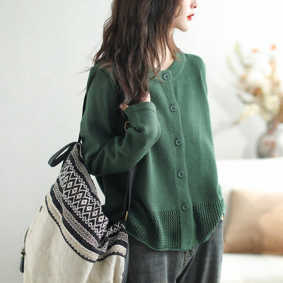 Autumn Casual Fashion Solid Knitted Cardigan