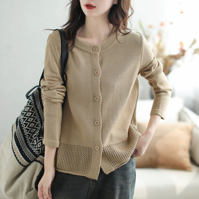 Autumn Casual Fashion Solid Knitted Cardigan