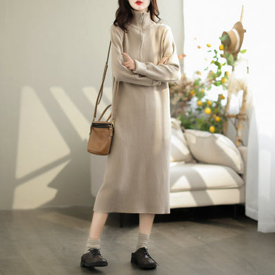 Autumn Casual Knitted Turtleneck Dress