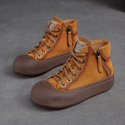 Autumn Casual Retro Leather Thick Soled Ankle Boots