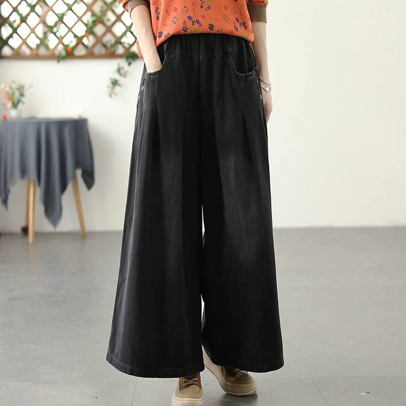 Autumn Casual Style Loose Wide Leg jeans