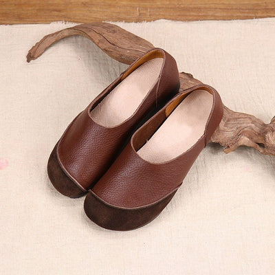 Autumn Classic Leather Flat Women Shoes