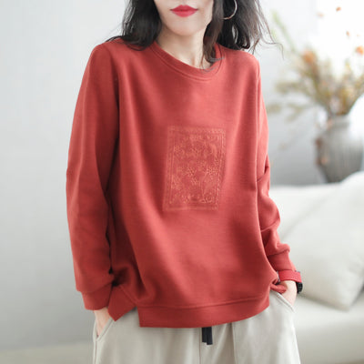 Autumn Cotton Loose Stylish Embroidery Sweater