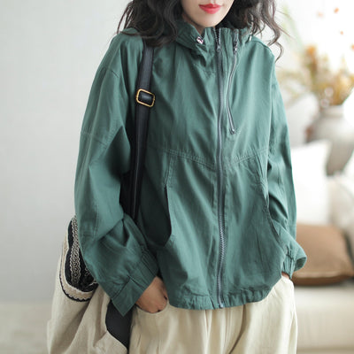 Autumn Fashion Casual Loose Cotton Hooded Jacket Aug 2023 New Arrival 