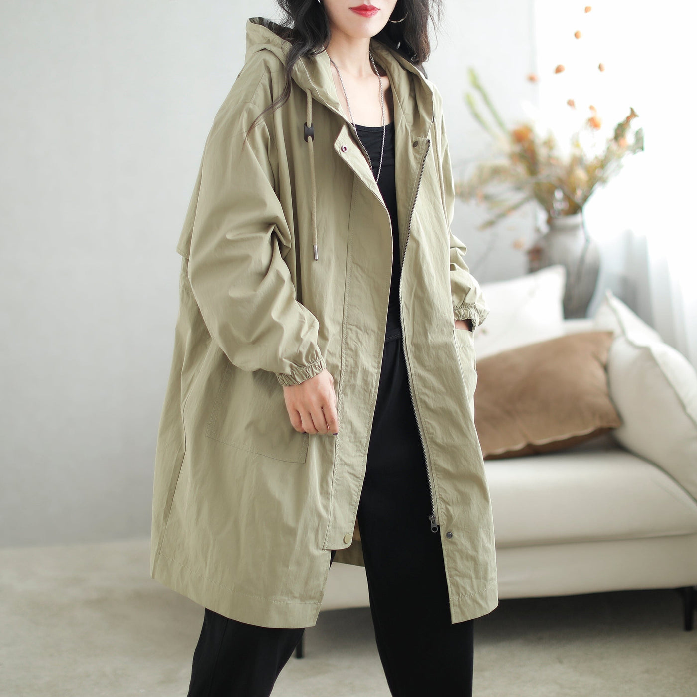 Autumn Fashion Casual Solid Fashion Hooded Overcoat