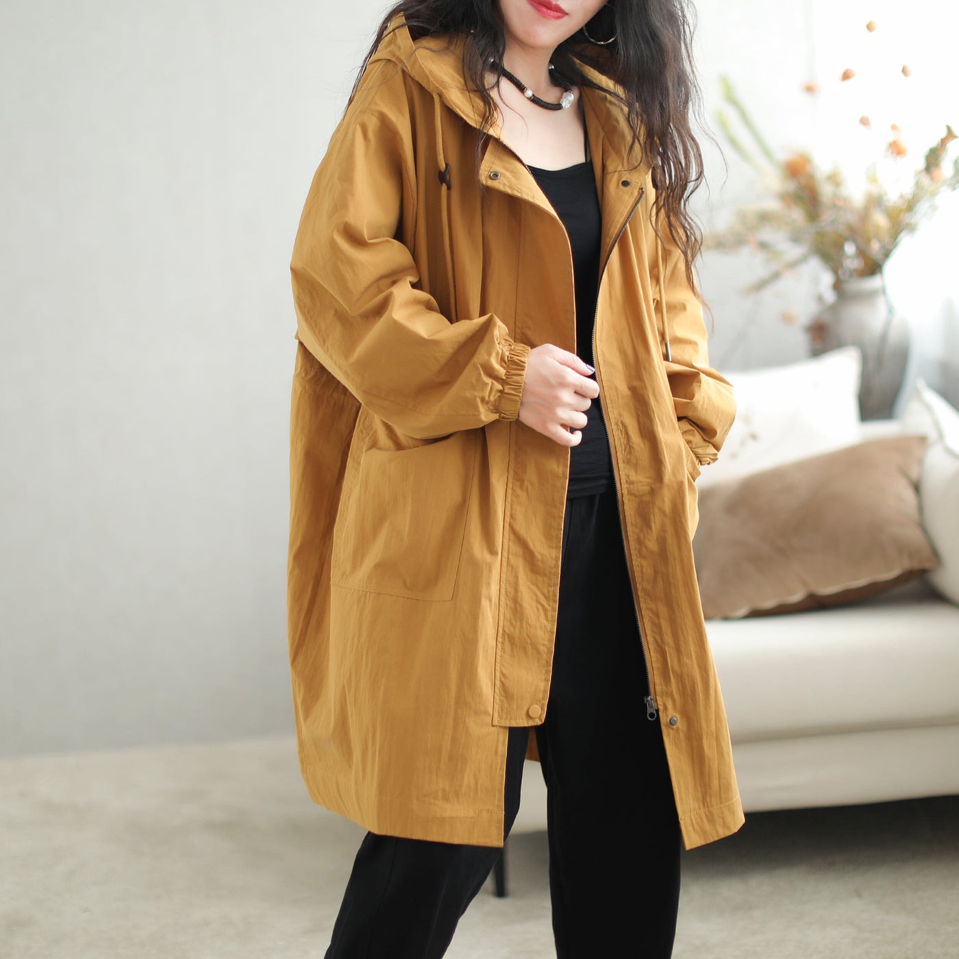 Autumn Fashion Casual Solid Fashion Hooded Overcoat