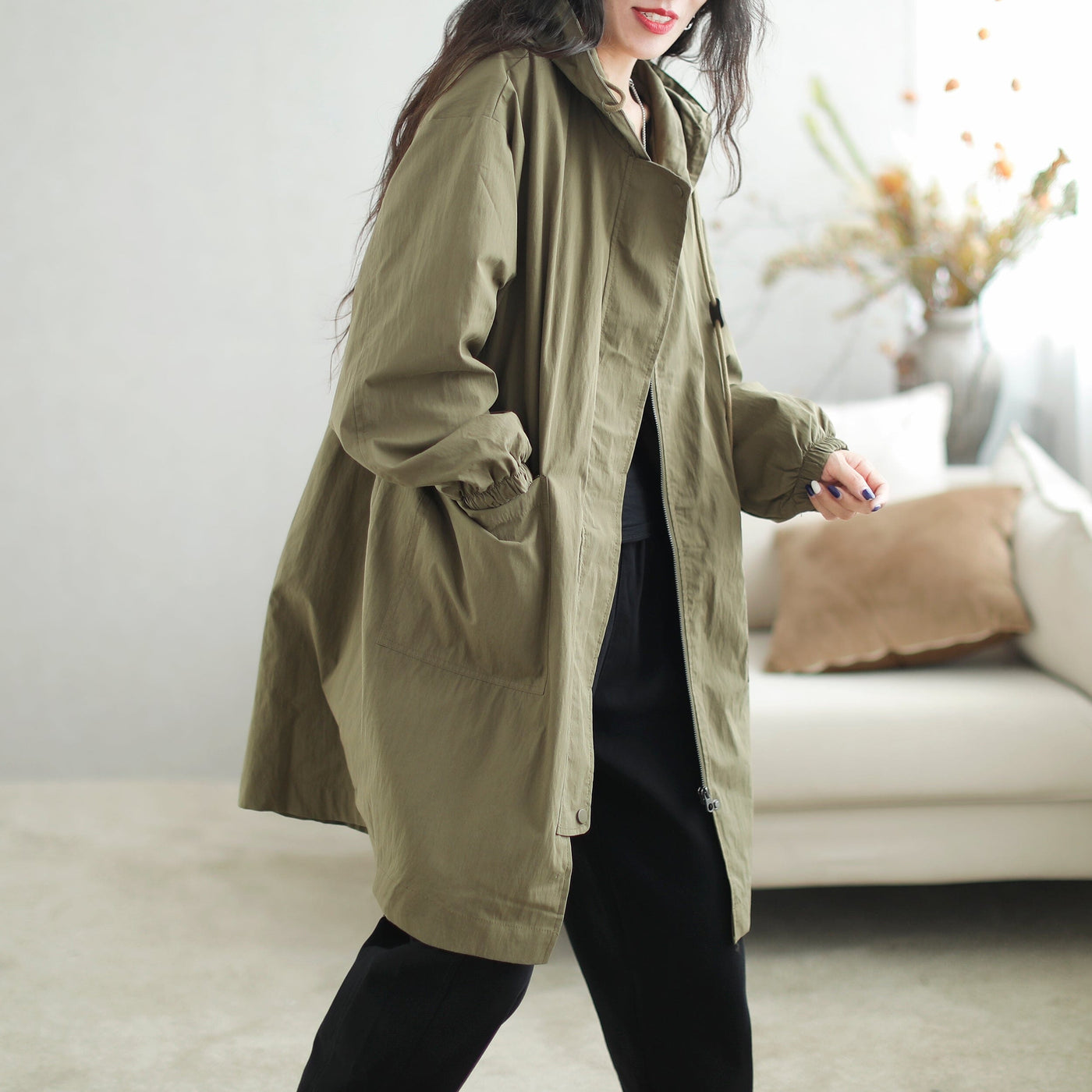 Autumn Fashion Casual Solid Fashion Hooded Overcoat