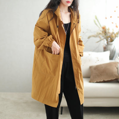 Autumn Fashion Casual Solid Fashion Hooded Overcoat