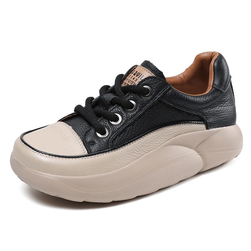 Autumn Fashion Leather Thick Soled Casual Shoes