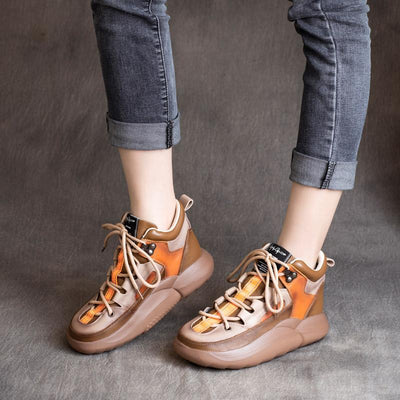 Autumn Leather Handmade Causal Soft Sole Shoes September 2021 new-arrival 35 Brown 