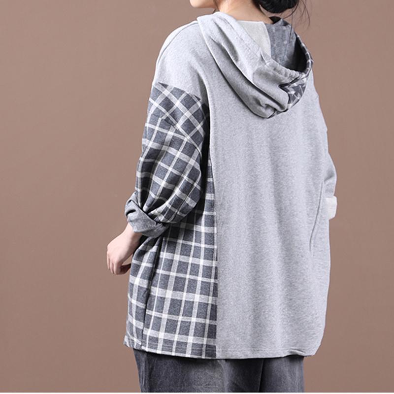 Autumn Loose Large Size Stitching Hooded Sweater Nov 2020-New Arrival 