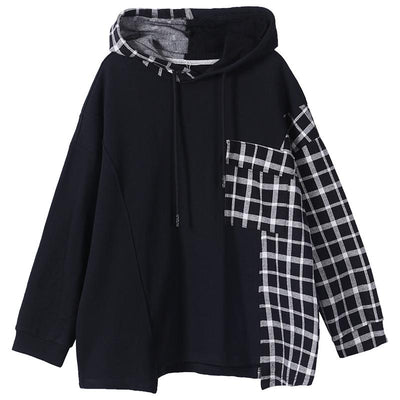 Autumn Loose Large Size Stitching Hooded Sweater Nov 2020-New Arrival 