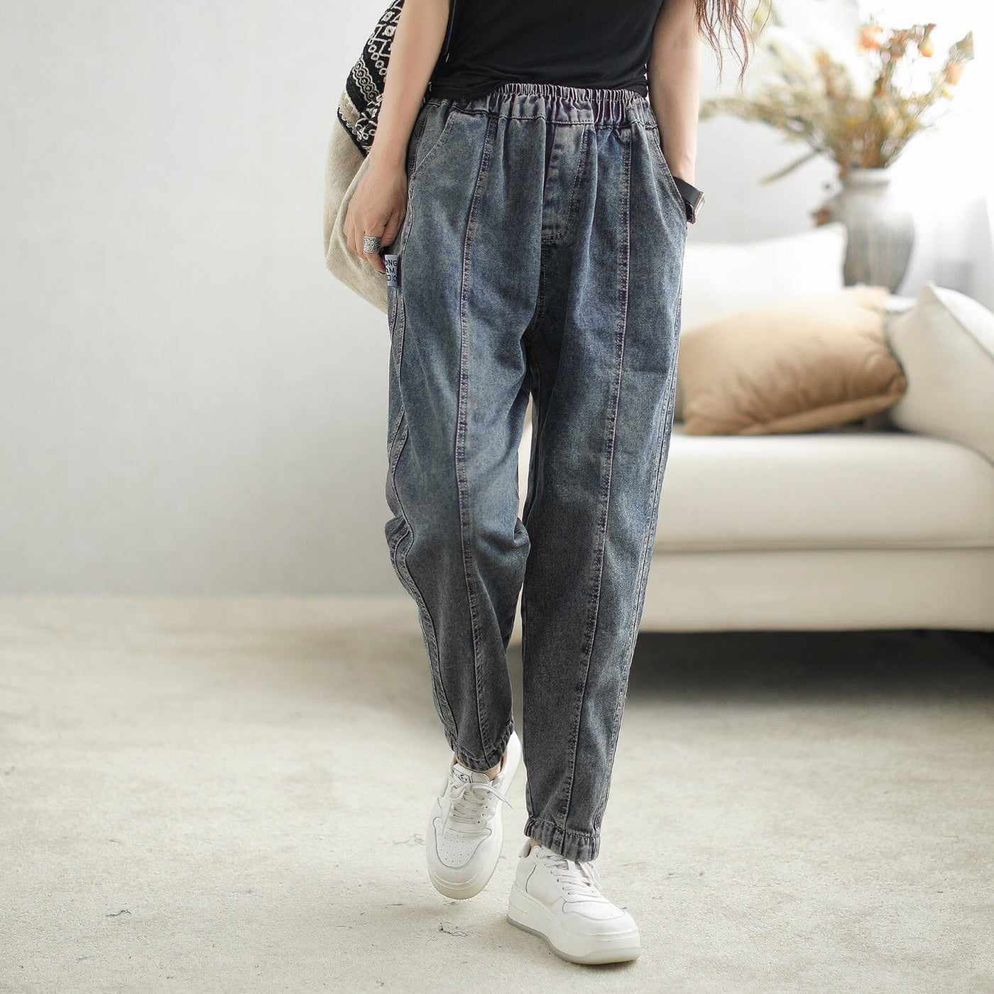 Autumn Loose Patchwork Fashion Casual Jeans