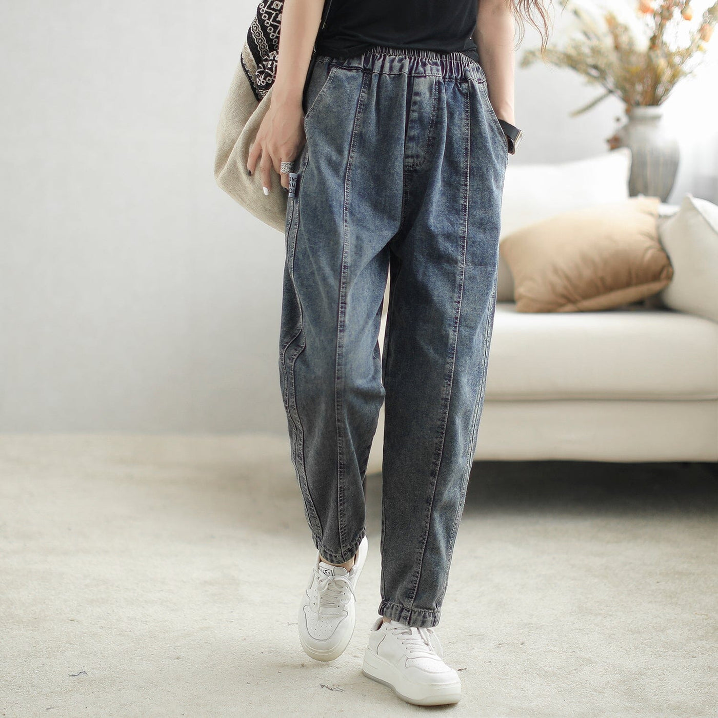 Autumn Loose Patchwork Fashion Casual Jeans