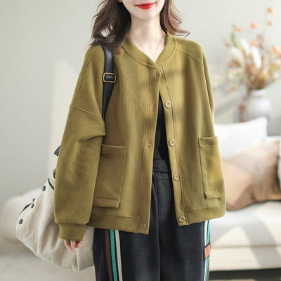 Autumn Minimalist Casual Cotton Loose Jacket