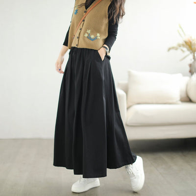 Autumn Minimalist Casual Solid A-Line Skirt