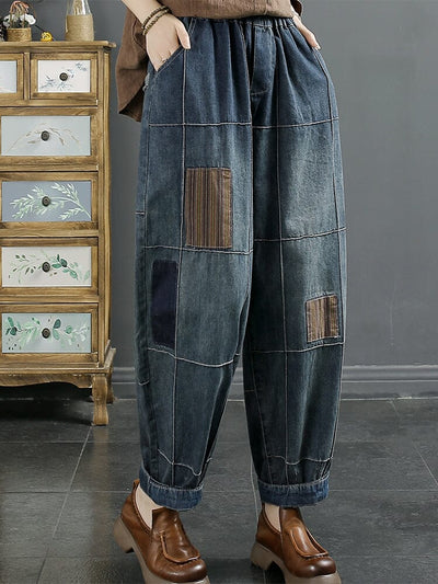 Autumn Minimalist Patchwork Loose Jeans Aug 2023 New Arrival 