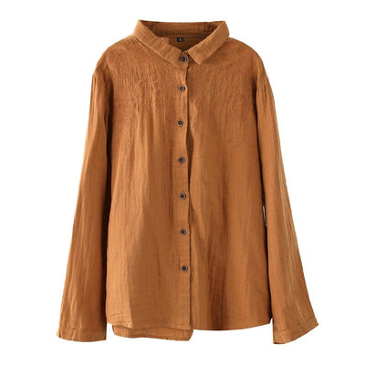 Autumn Retro Casual Loose Cotton Blouse