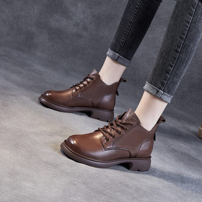 Autumn Retro Classic Soft Leather Ankle Boots Jul 2023 New Arrival 