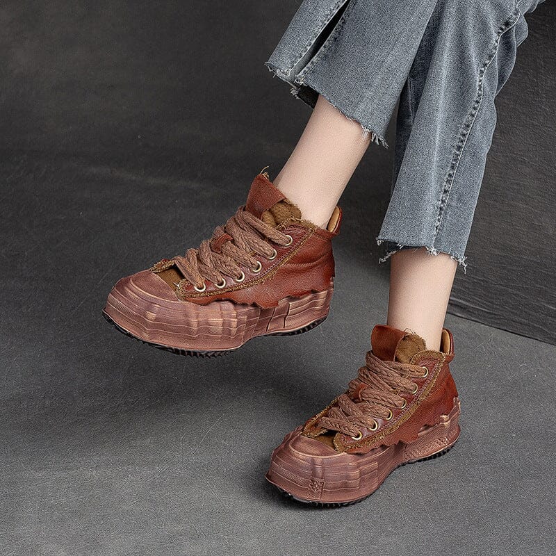 Autumn Retro Handmade Leather Ankle Boots